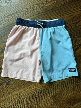 abercrombie kids Pink and Light Blue Swim Trunks with Liner shorts